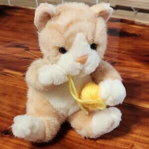VTG 90s Best Made Toys Orange Kitty Cat Ball Of Yarn Plush Toy Tabby Stuffed